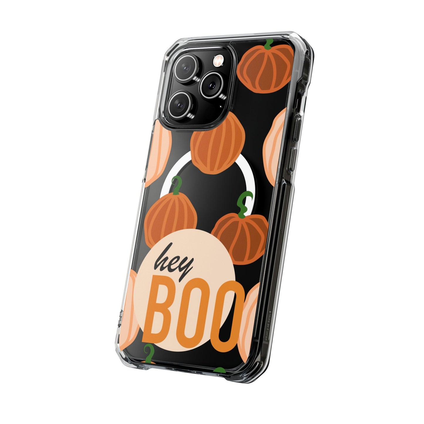 Hay Boo Halloween Pumpkin Phone Magnetic Clear Impact Cases