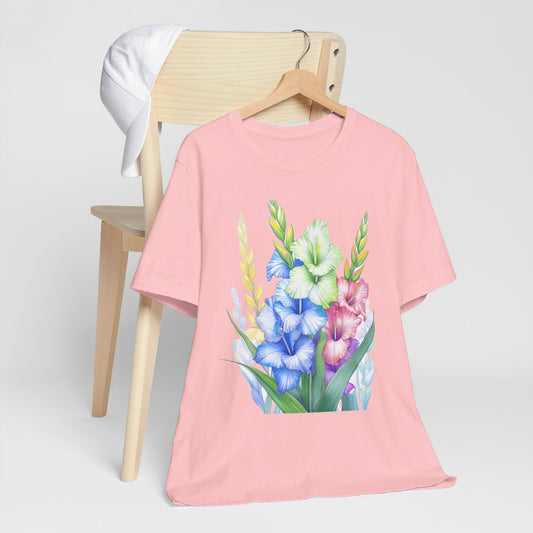 Gladioluses Print Modern Style Unisex Jersey Short Sleeve Tee