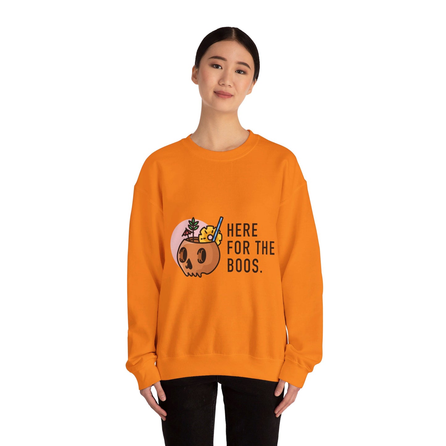 Orange Skull Unisex Heavy Blend™ Crewneck Sweatshirt