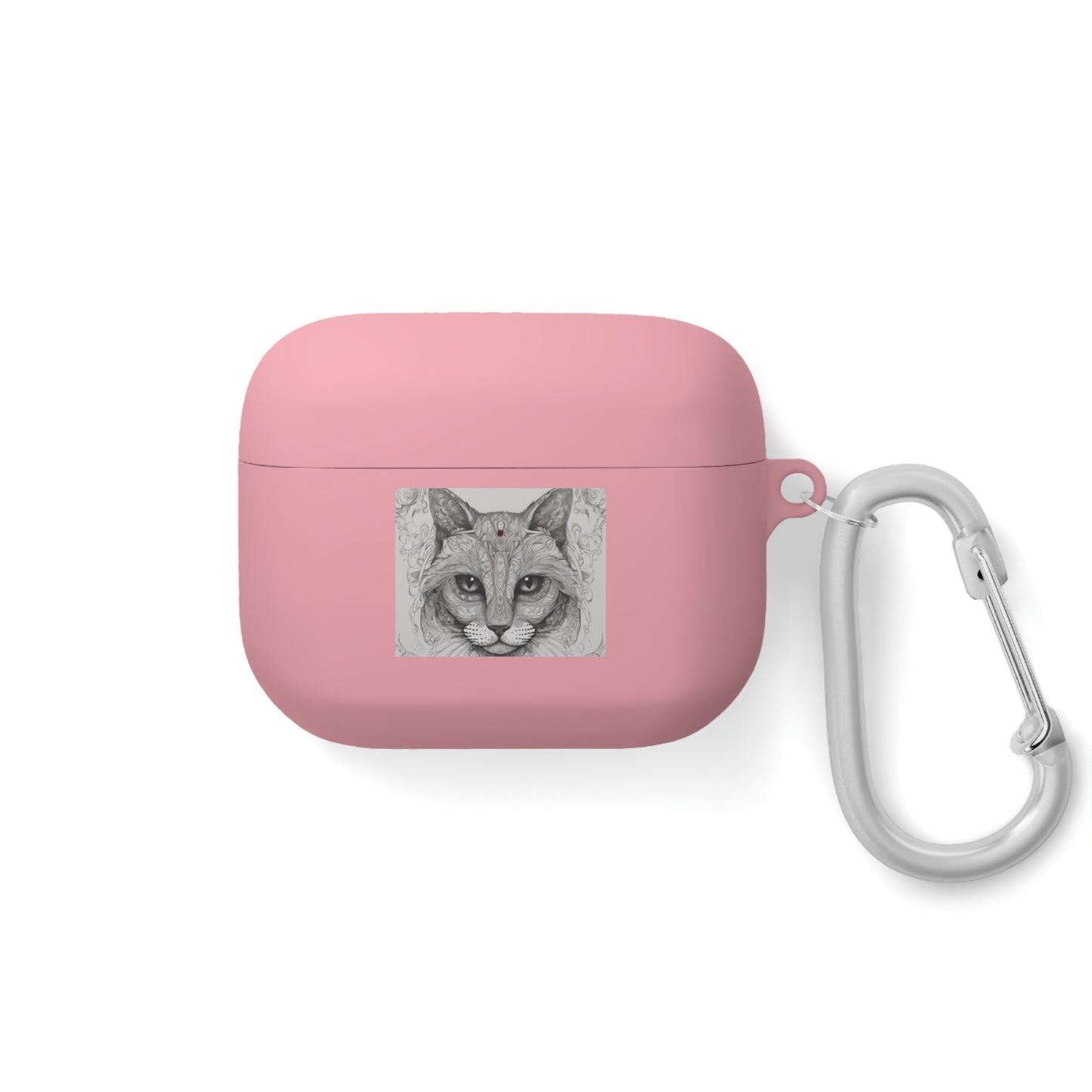 The Cat Black-and-White Print Unisex Travel AirPods and AirPods Pro Case Cover