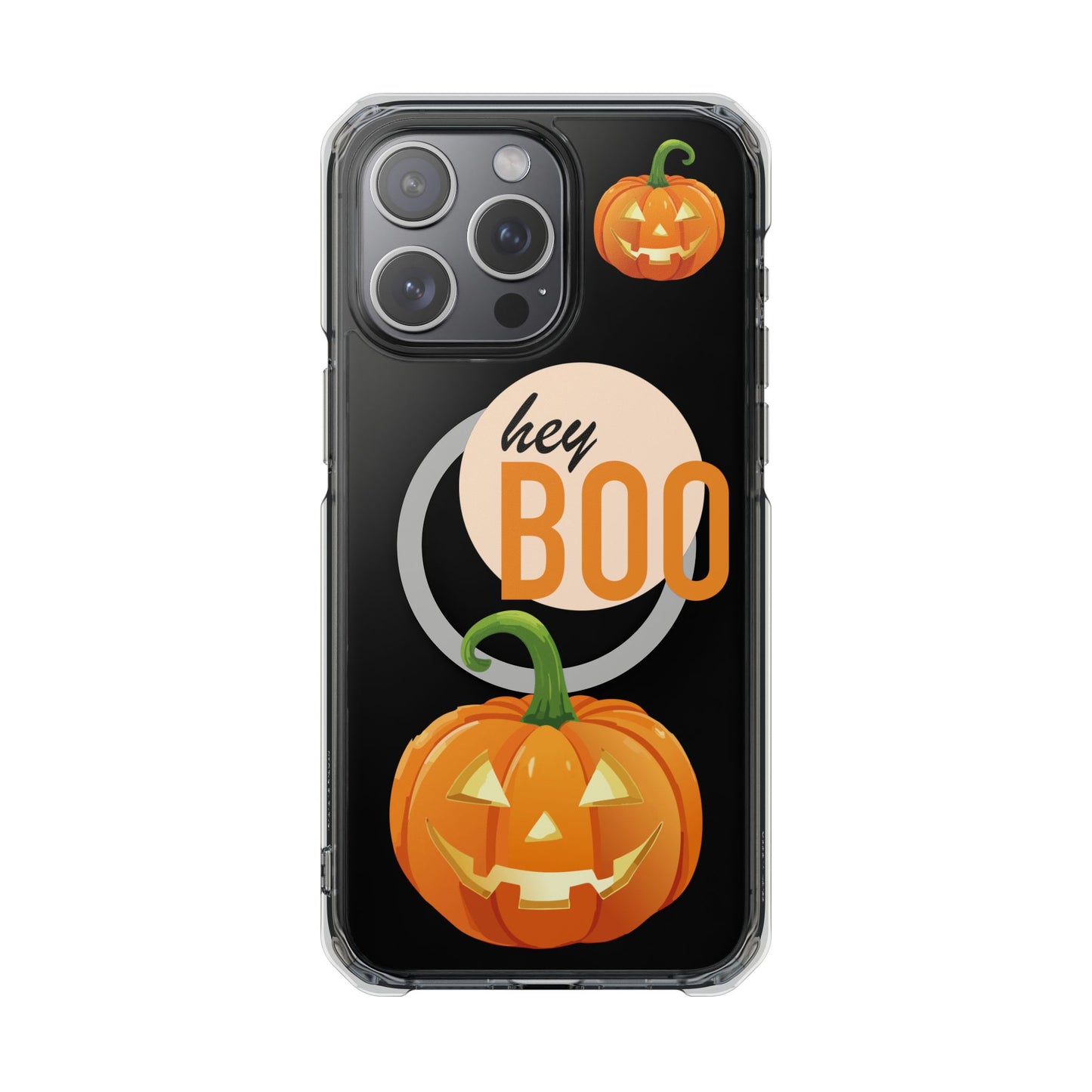 Hey Boo Jack Pumpkin Chic Design Magnetic Clear Impact iPhone Cases