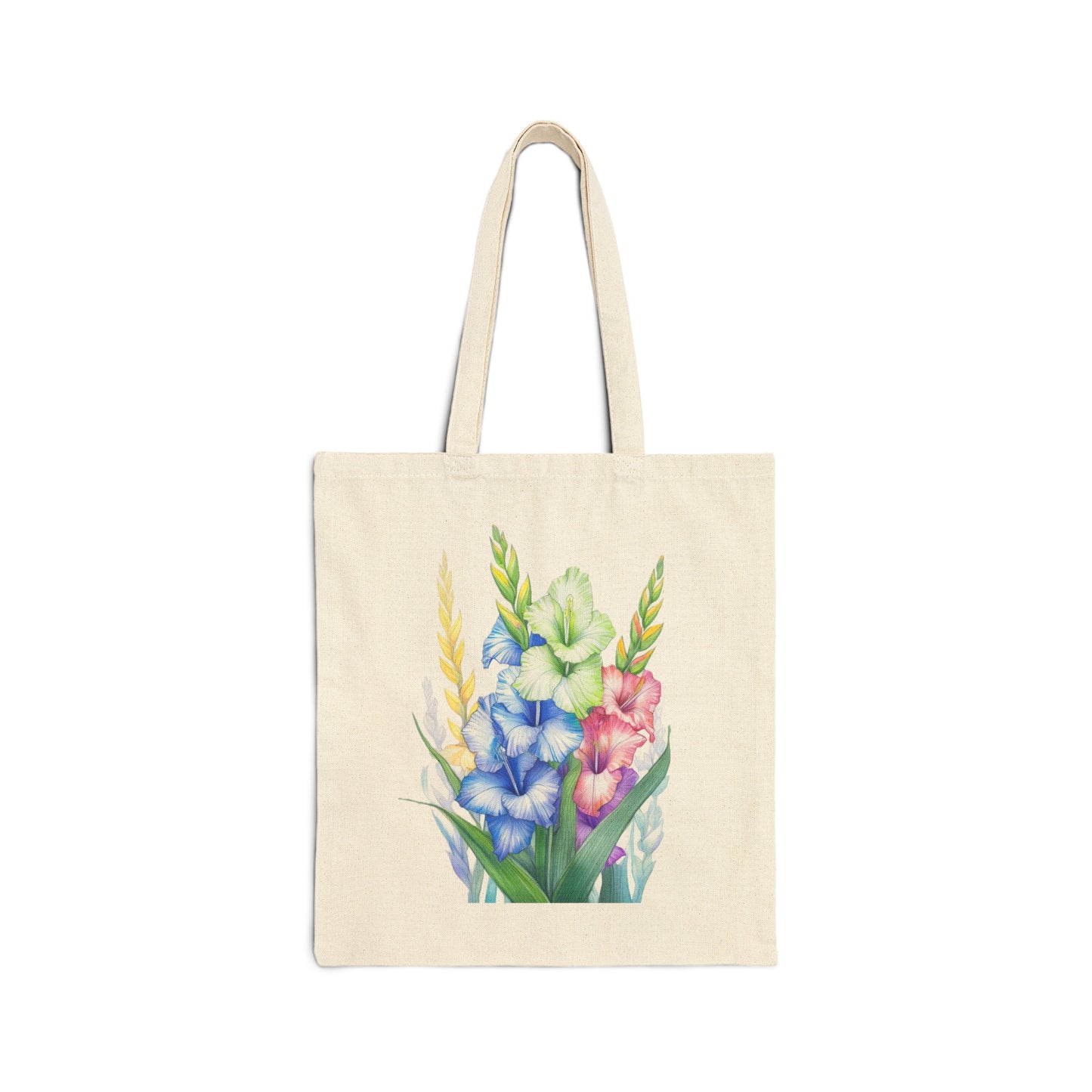 Gladioluses Print Modern Unisex Shopping Travel Cotton Canvas Tote Bag