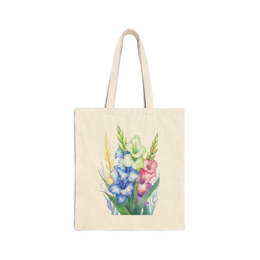 Gladioluses Print Modern Unisex Shopping Travel Cotton Canvas Tote Bag