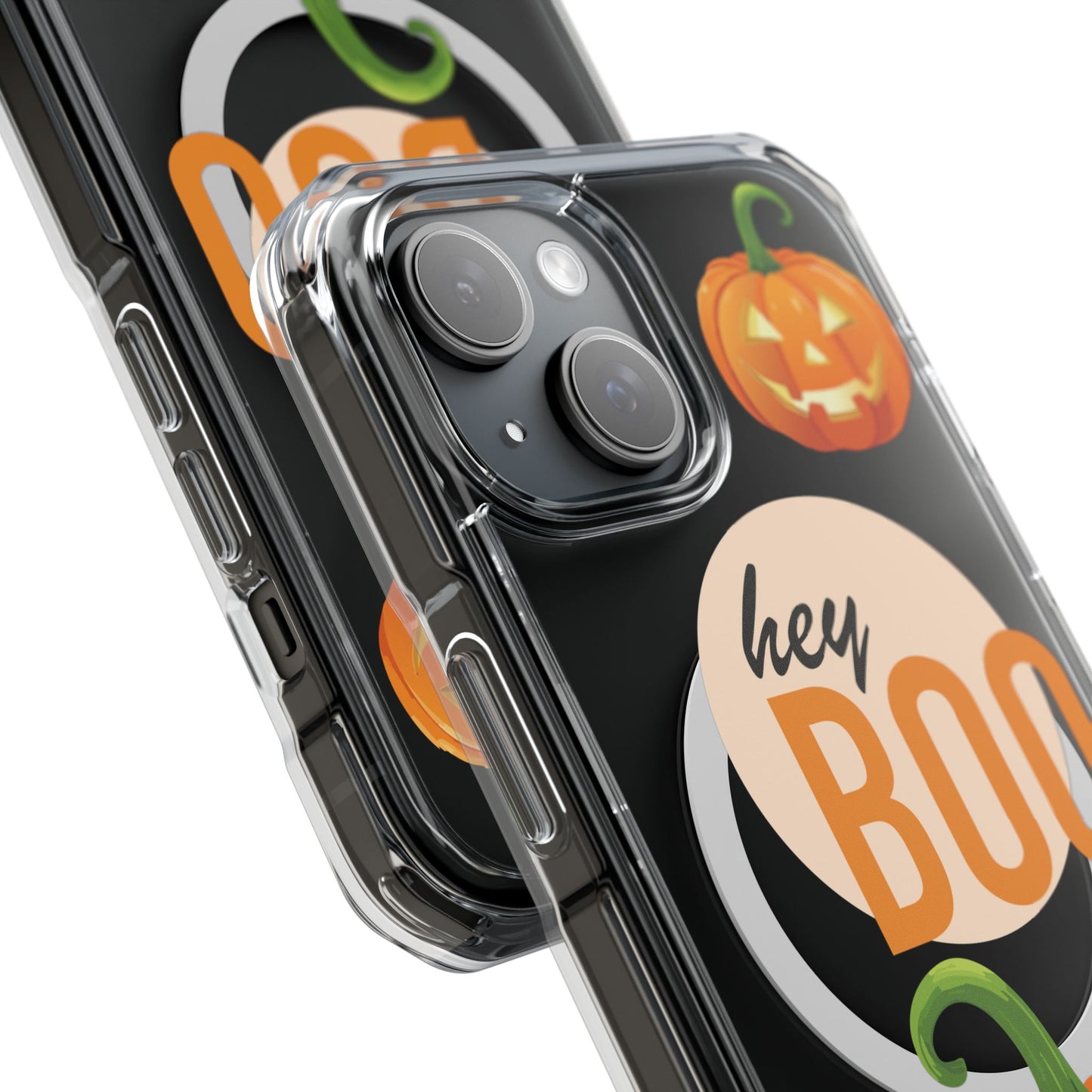 Hey Boo Jack Pumpkin Chic Design Magnetic Clear Impact iPhone Cases