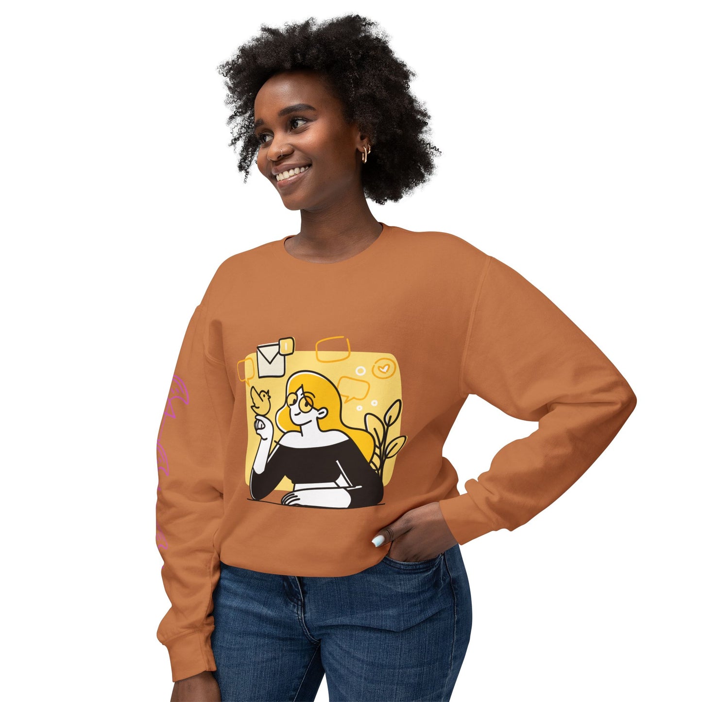 The Social Girl Unisex Lightweight Crewneck Sweatshirt