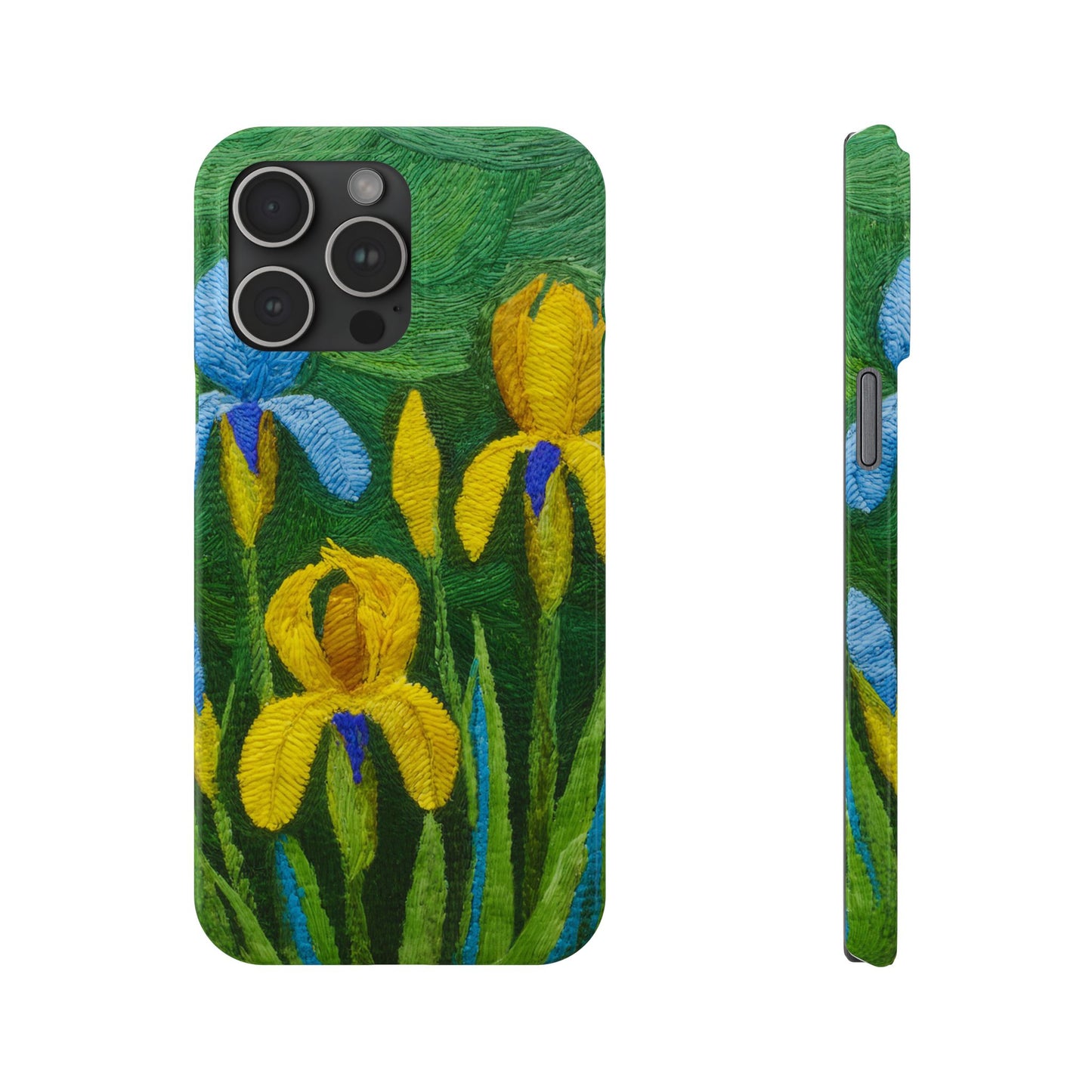 Knitted Irises Print Unisex Travel Slim Phone Cases