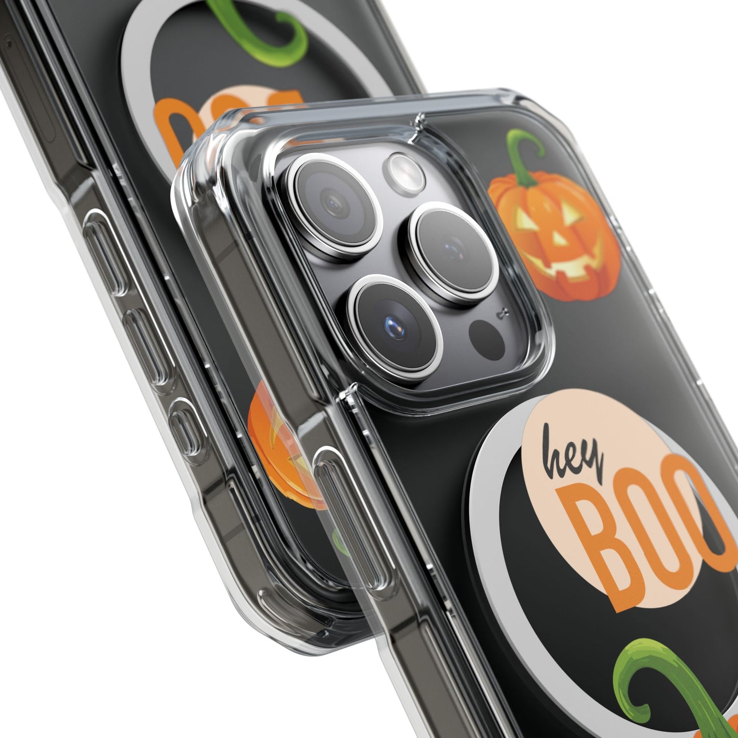 Hey Boo Jack Pumpkin Chic Design Magnetic Clear Impact iPhone Cases