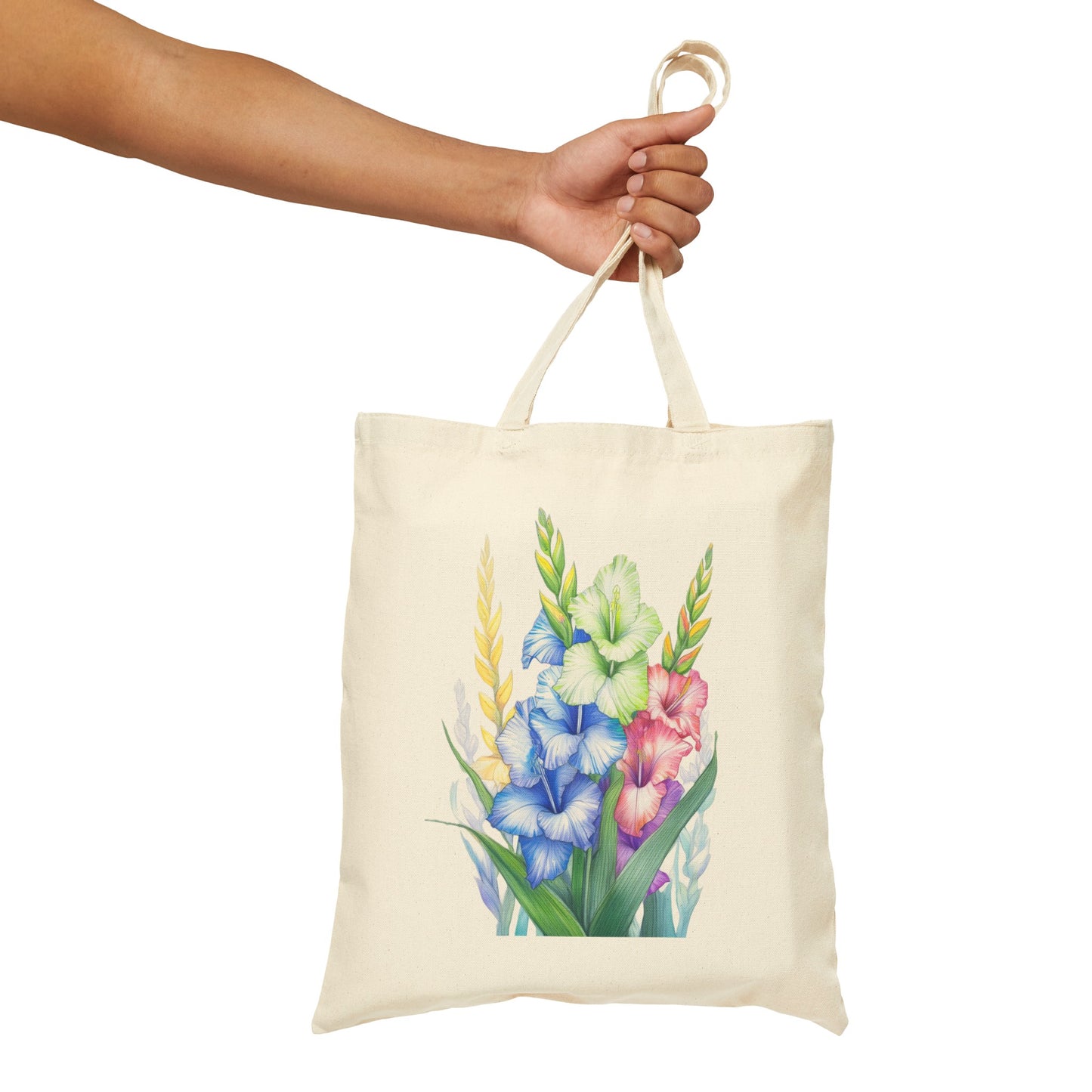 Gladioluses Print Modern Unisex Shopping Travel Cotton Canvas Tote Bag