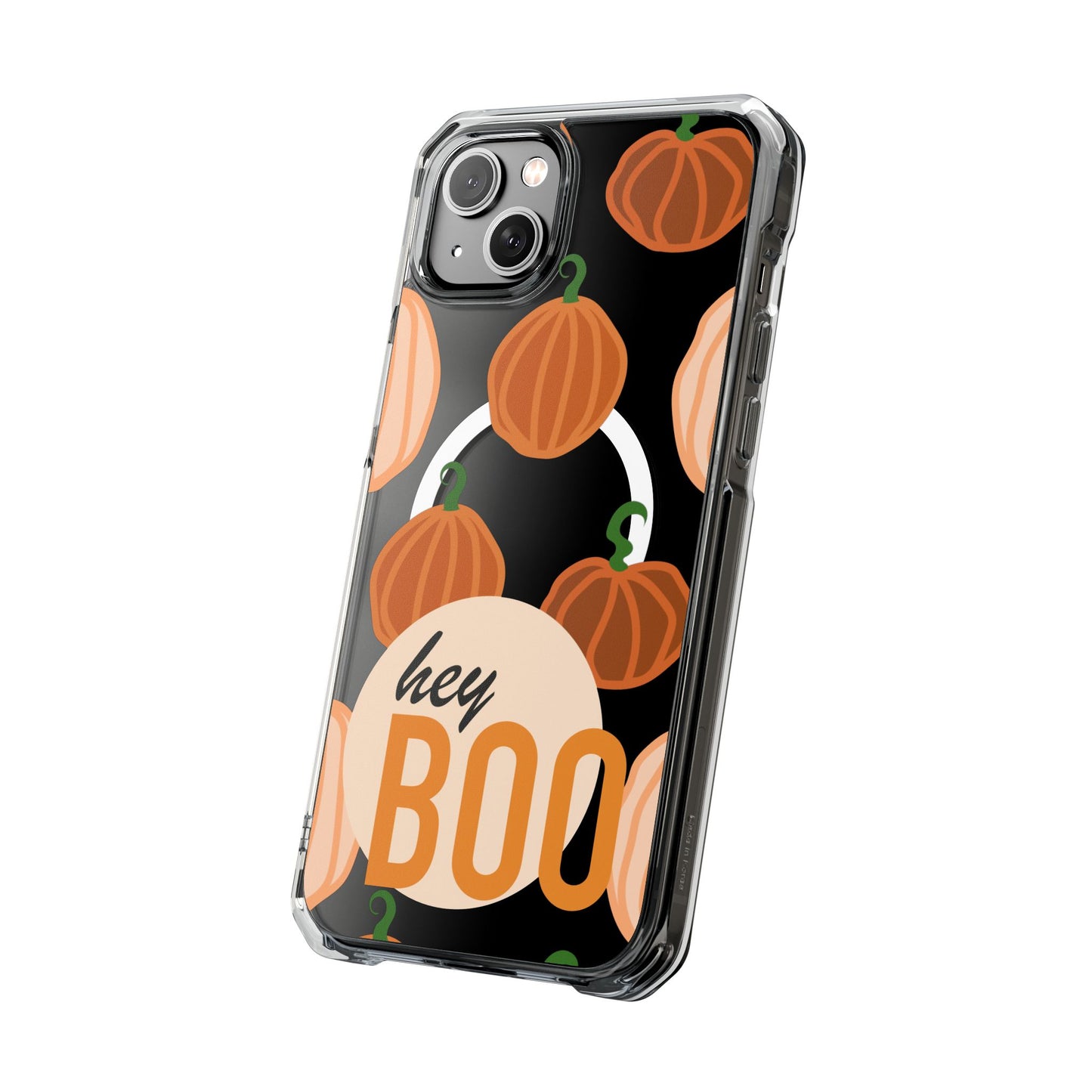 Hay Boo Halloween Pumpkin Phone Magnetic Clear Impact Cases