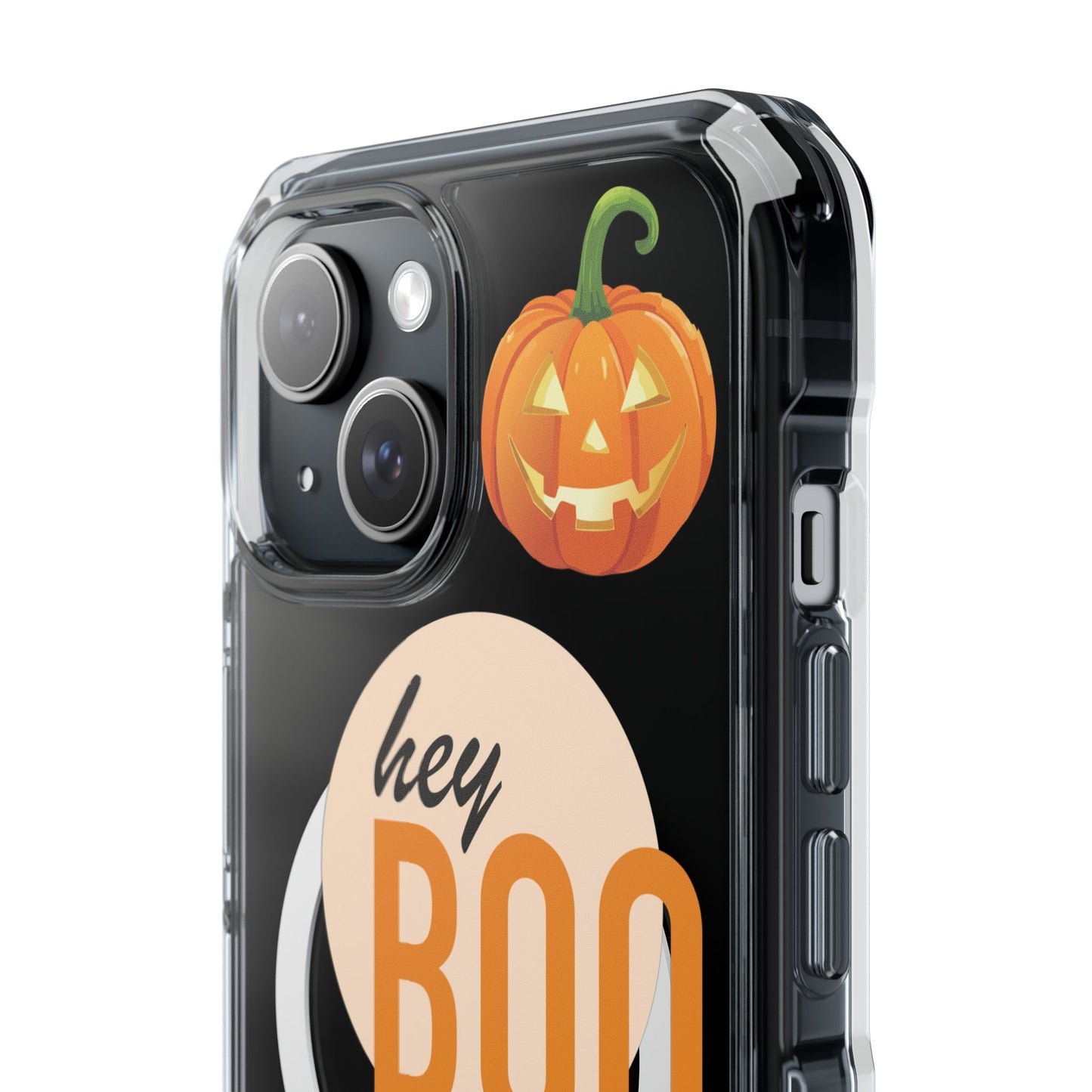 Hey Boo Jack Pumpkin Chic Design Magnetic Clear Impact iPhone Cases