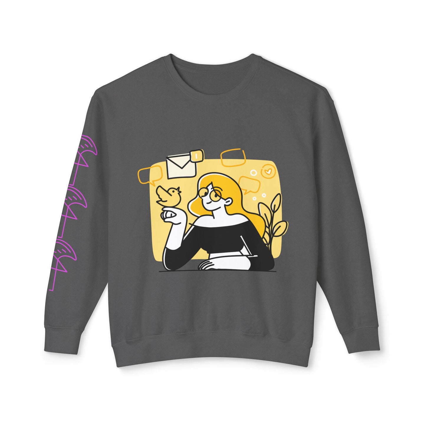 The Social Girl Unisex Lightweight Crewneck Sweatshirt