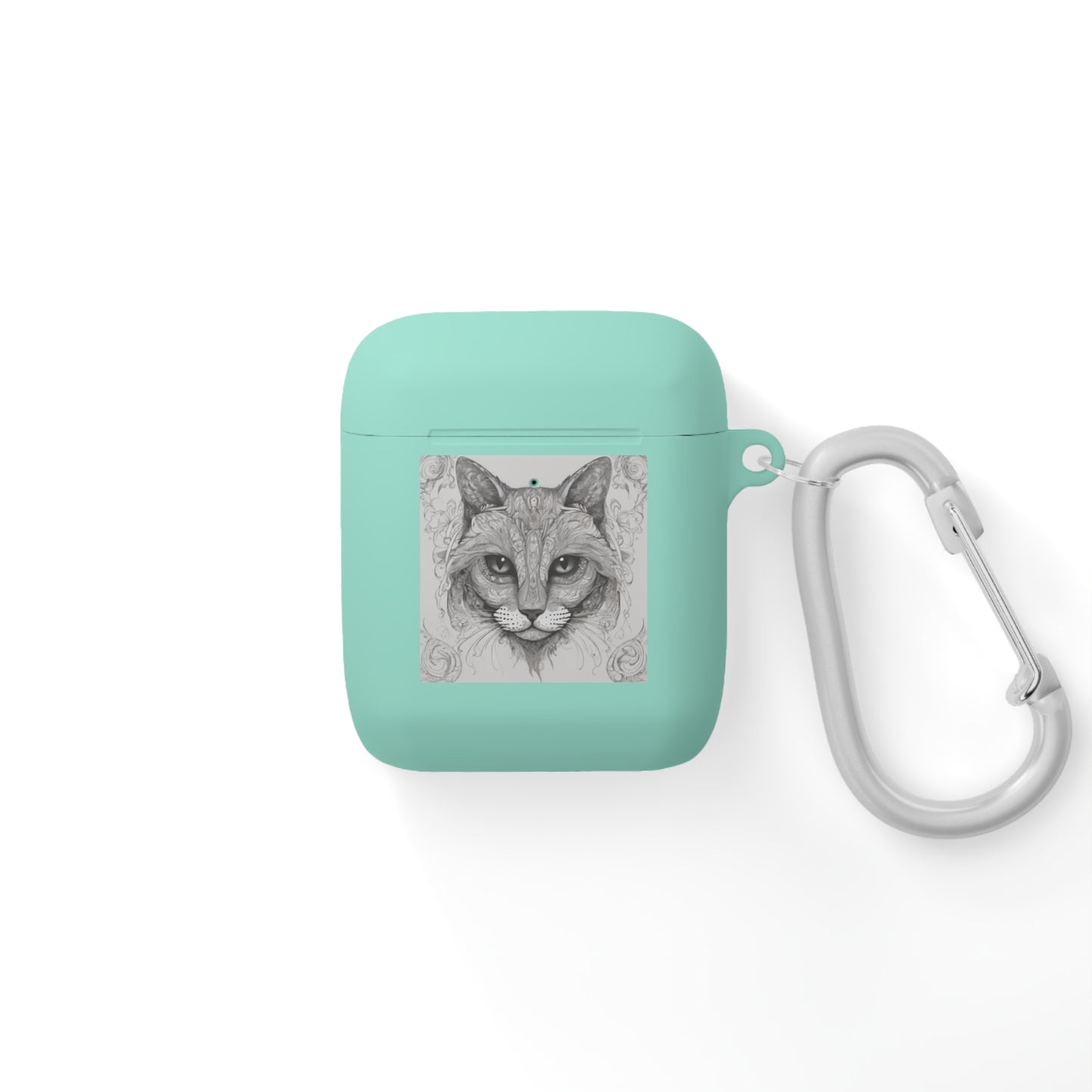 The Cat Black-and-White Print Unisex Travel AirPods and AirPods Pro Case Cover