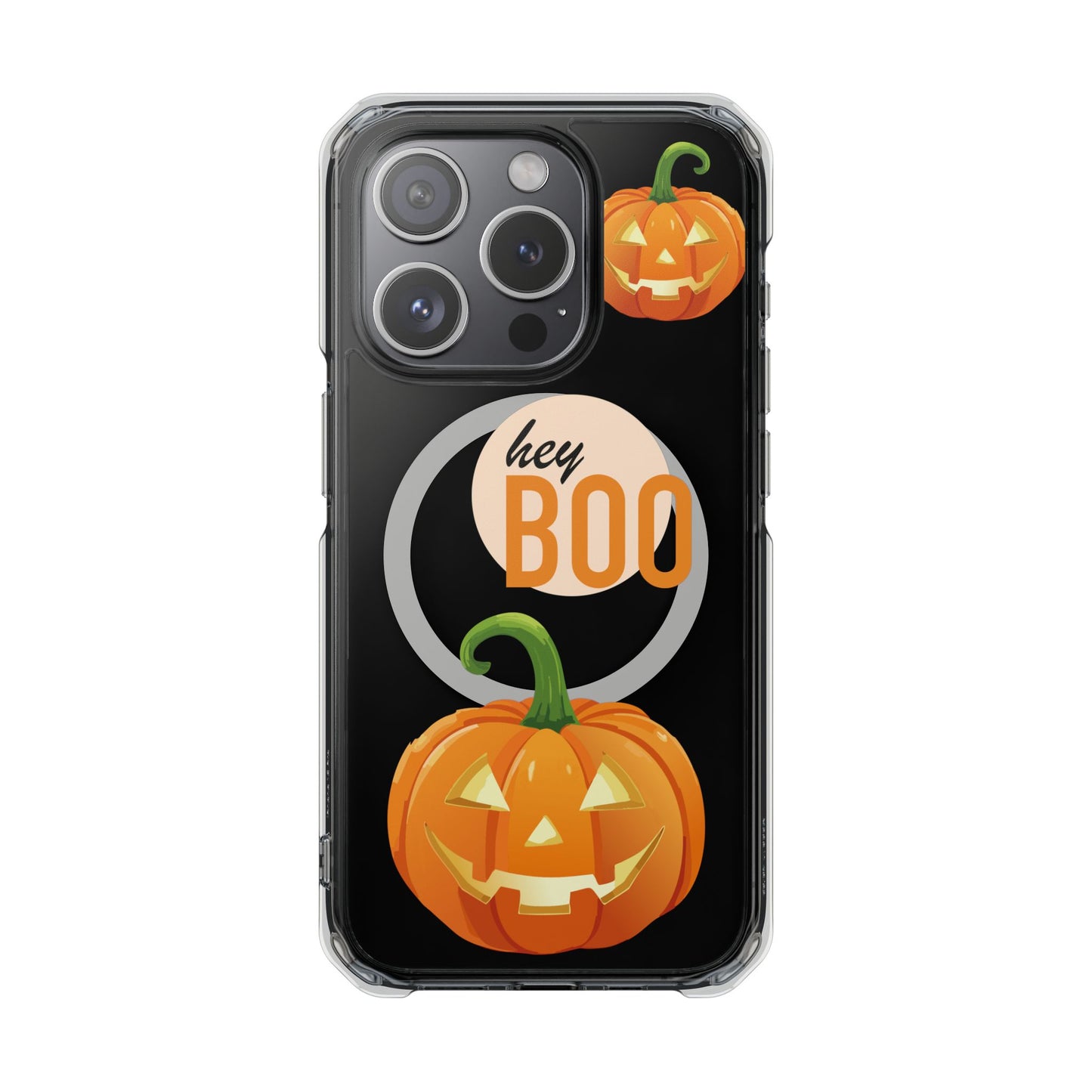 Hey Boo Jack Pumpkin Chic Design Magnetic Clear Impact iPhone Cases