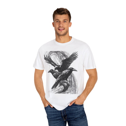 Ravens Black And White Print Halloween Style Unisex T-shirt