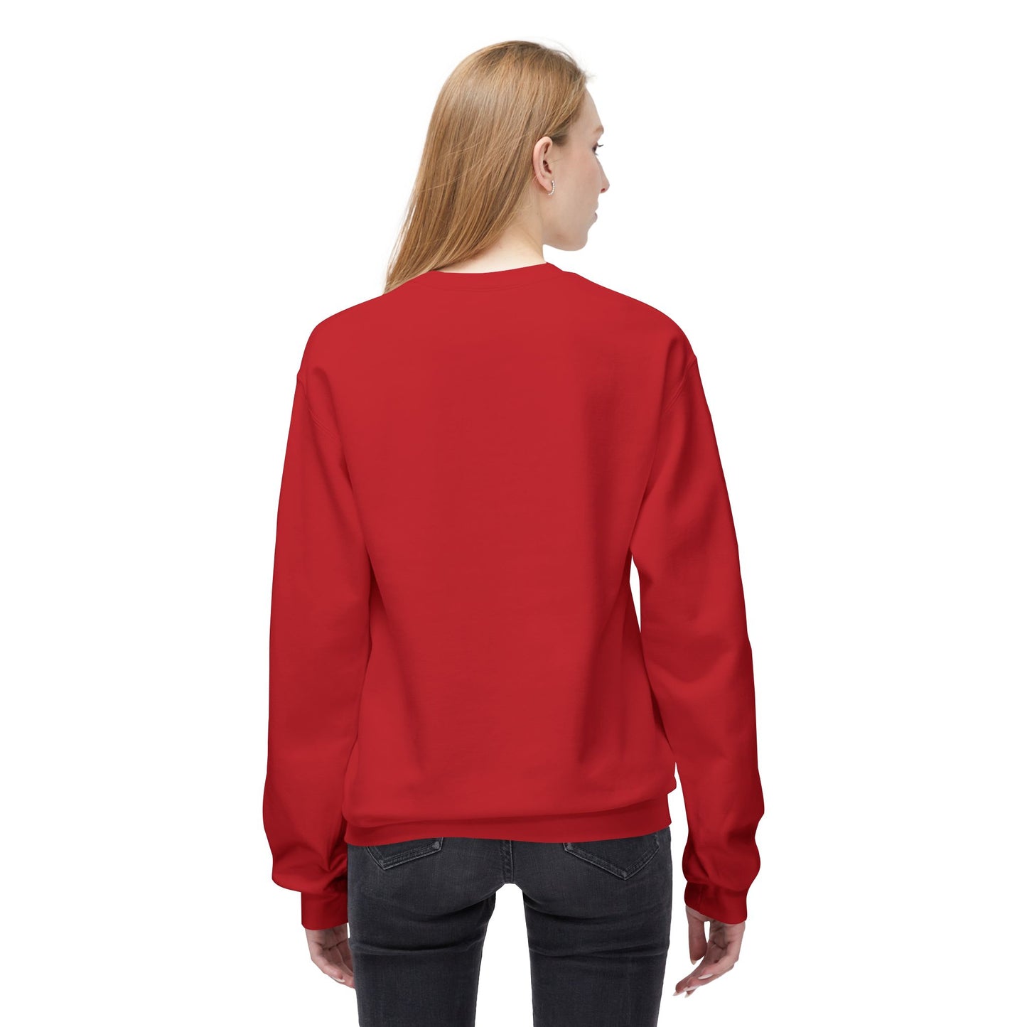 The Lady In Red Unisex Chic Midweight Softstyle Fleece Crewneck Sweatshirt