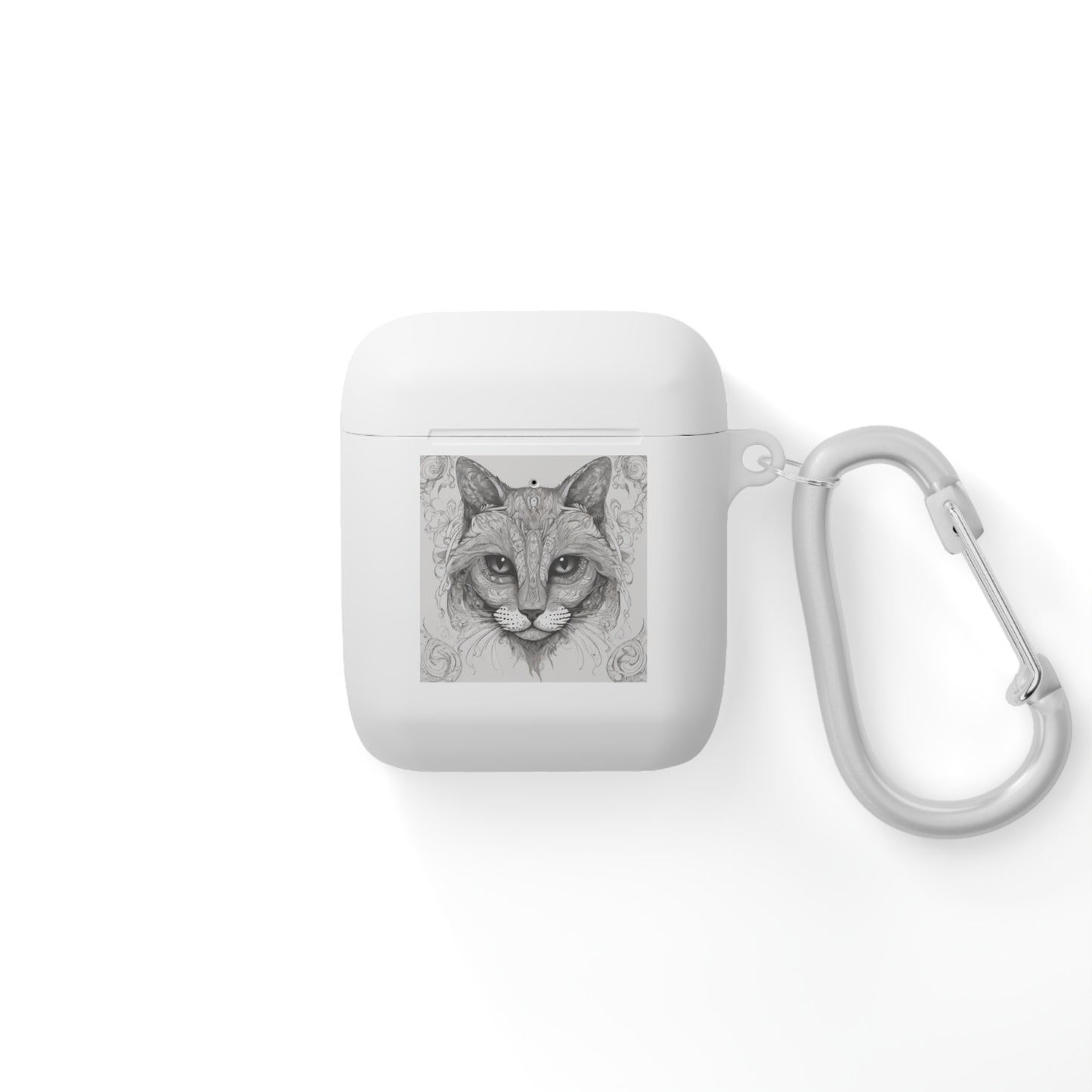 The Cat Black-and-White Print Unisex Travel AirPods and AirPods Pro Case Cover