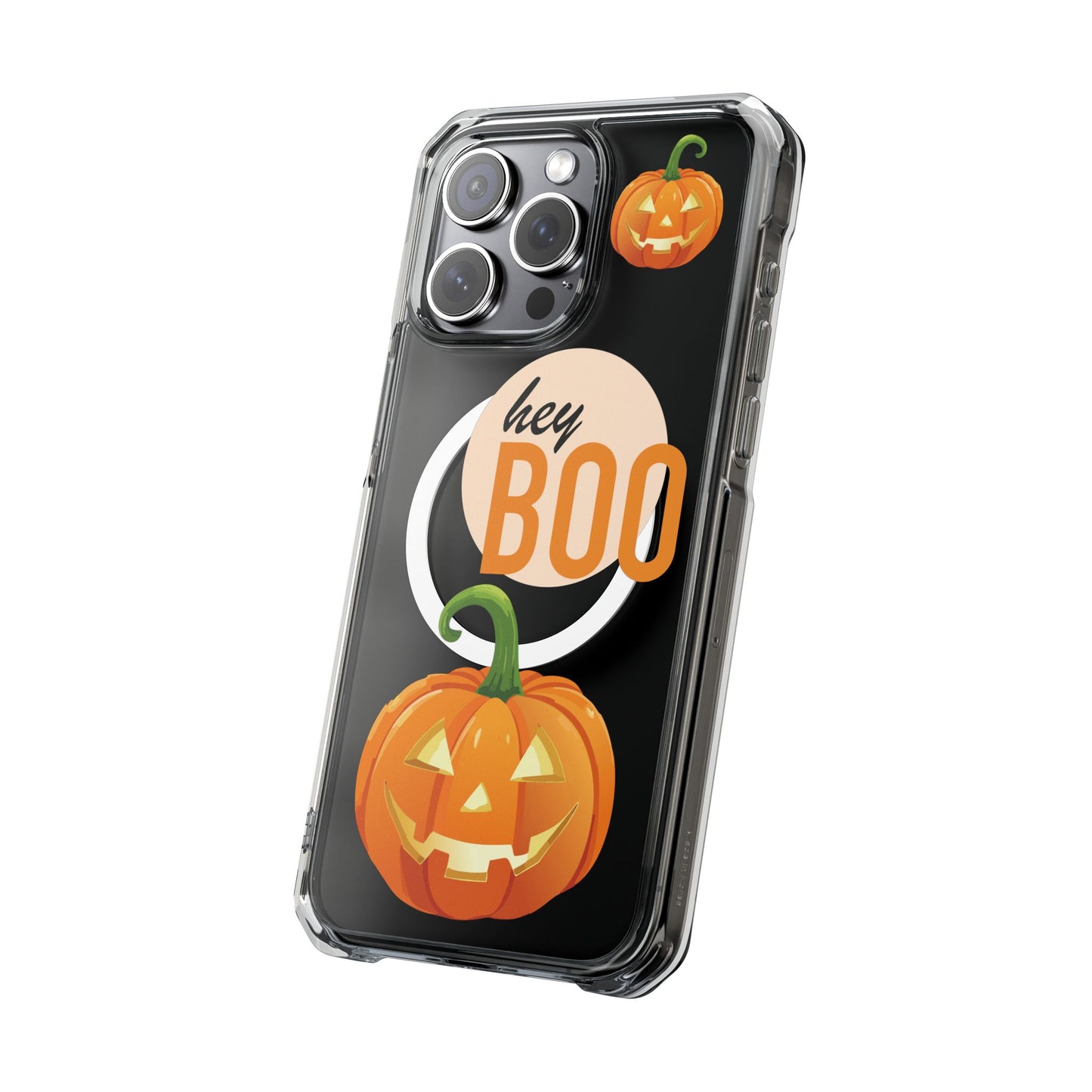 Hey Boo Jack Pumpkin Chic Design Magnetic Clear Impact iPhone Cases