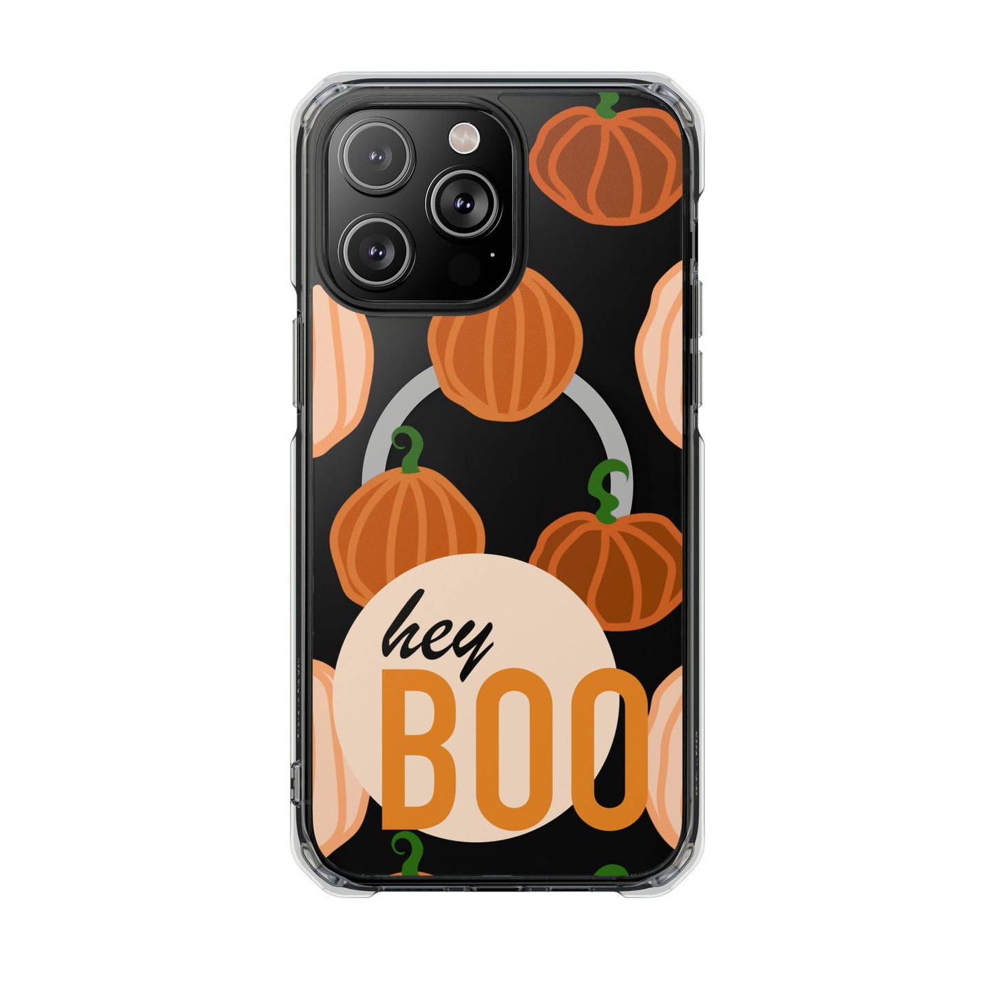 Hay Boo Halloween Pumpkin Phone Magnetic Clear Impact Cases