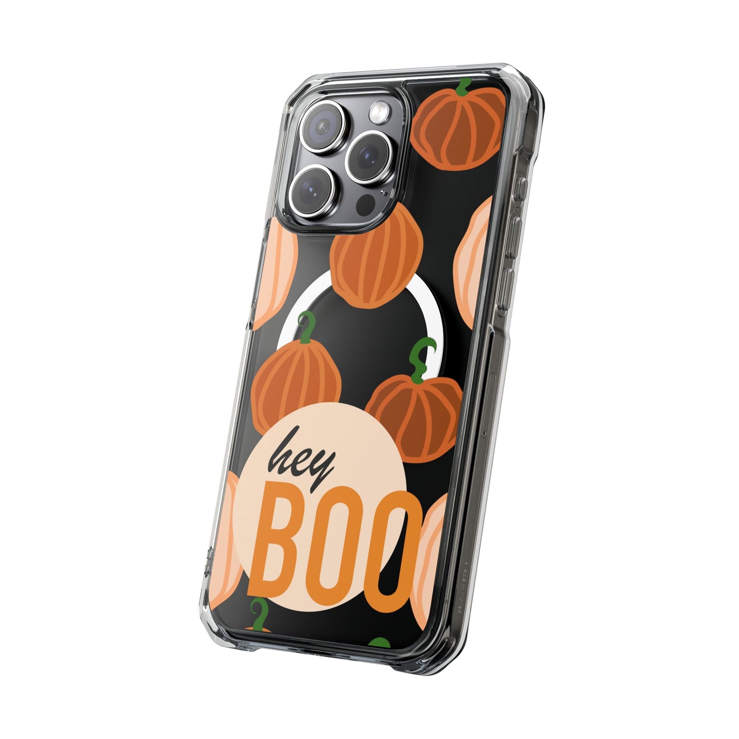 Hay Boo Halloween Pumpkin Phone Magnetic Clear Impact Cases