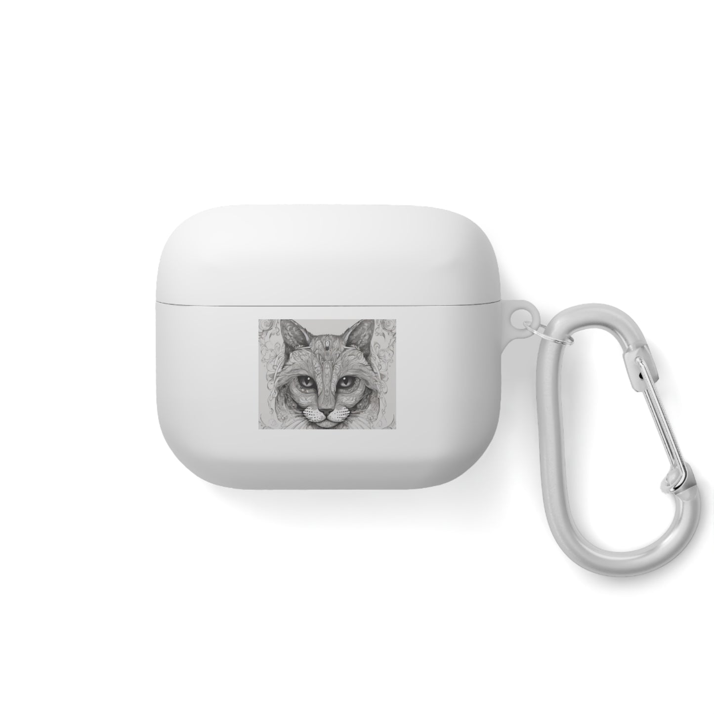 The Cat Black-and-White Print Unisex Travel AirPods and AirPods Pro Case Cover