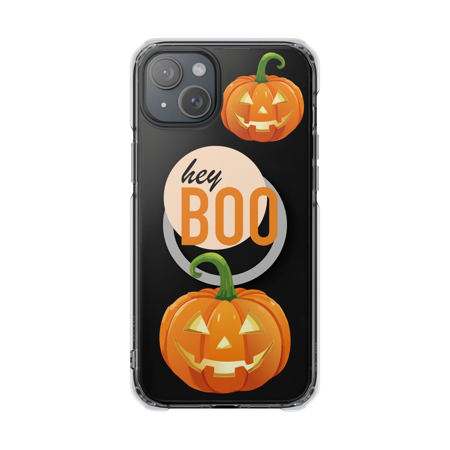 Hey Boo Jack Pumpkin Chic Design Magnetic Clear Impact iPhone Cases