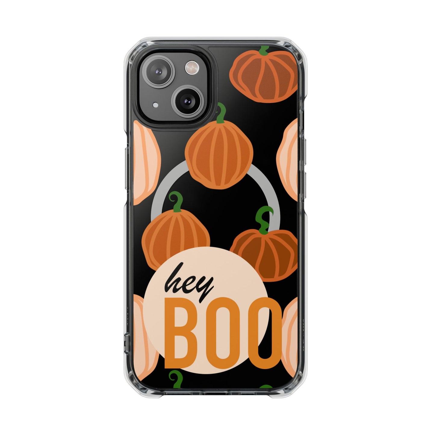 Hay Boo Halloween Pumpkin Phone Magnetic Clear Impact Cases