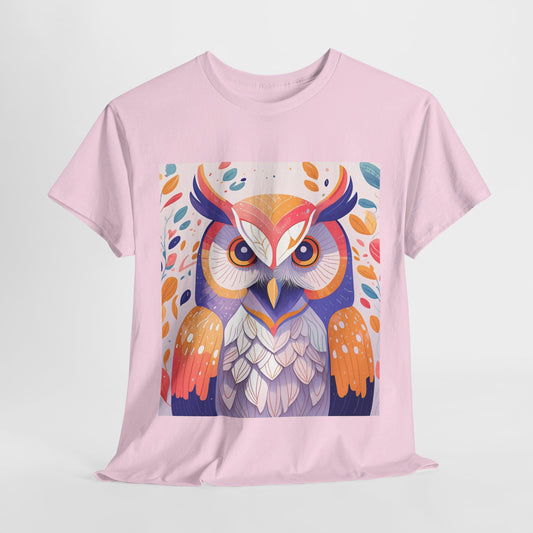 The Lovely Owl Print Modern Style Unisex Heavy Cotton Tee