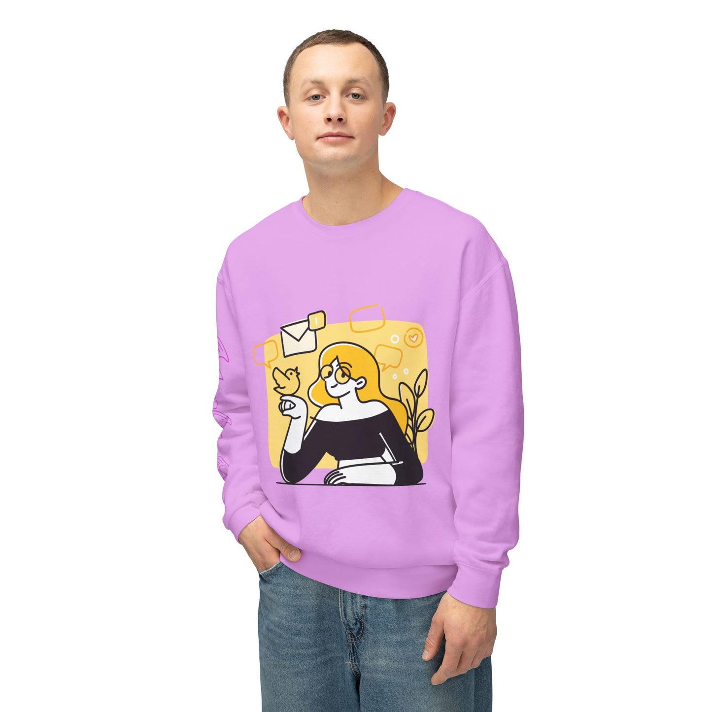 The Social Girl Unisex Lightweight Crewneck Sweatshirt