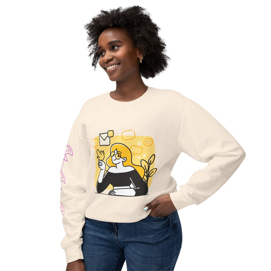 The Social Girl Unisex Lightweight Crewneck Sweatshirt