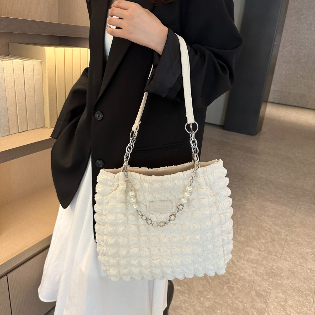 Chic Bubble Textured Tote Bag