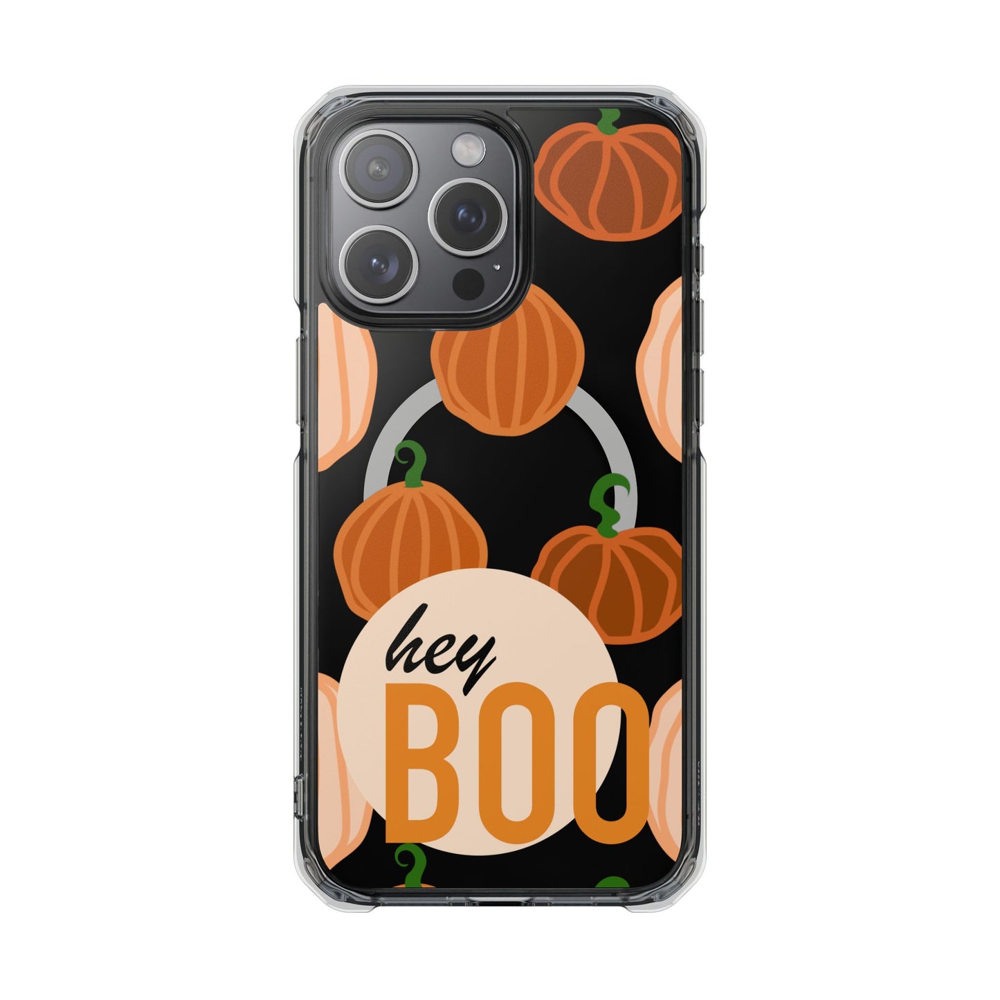 Hay Boo Halloween Pumpkin Phone Magnetic Clear Impact Cases