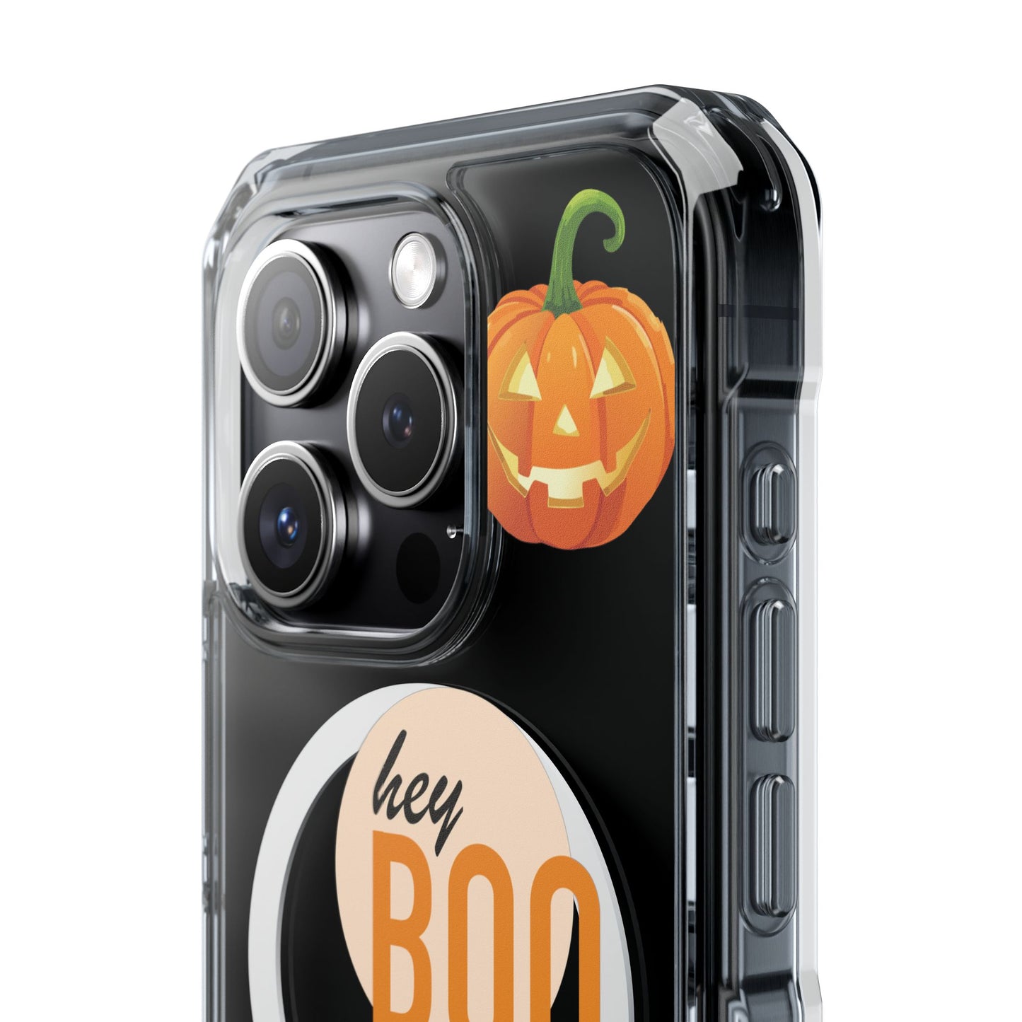 Hey Boo Jack Pumpkin Chic Design Magnetic Clear Impact iPhone Cases