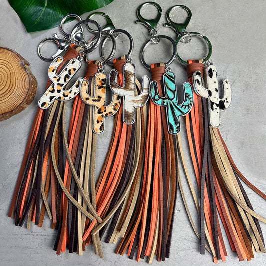 Cactus Keychain with Tassel