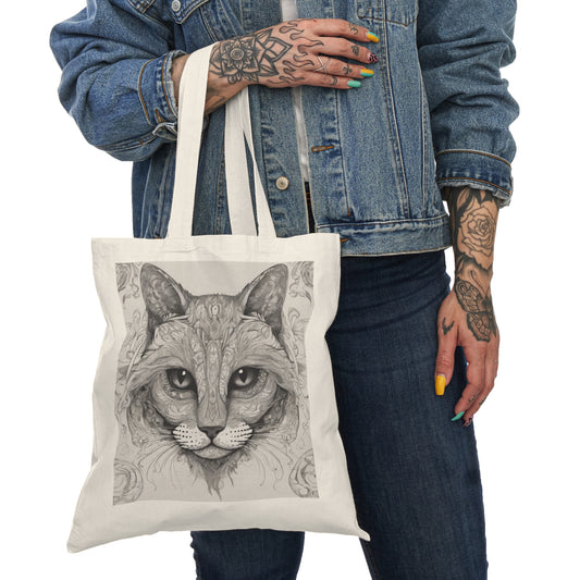 Natural Tote Bag The Cat