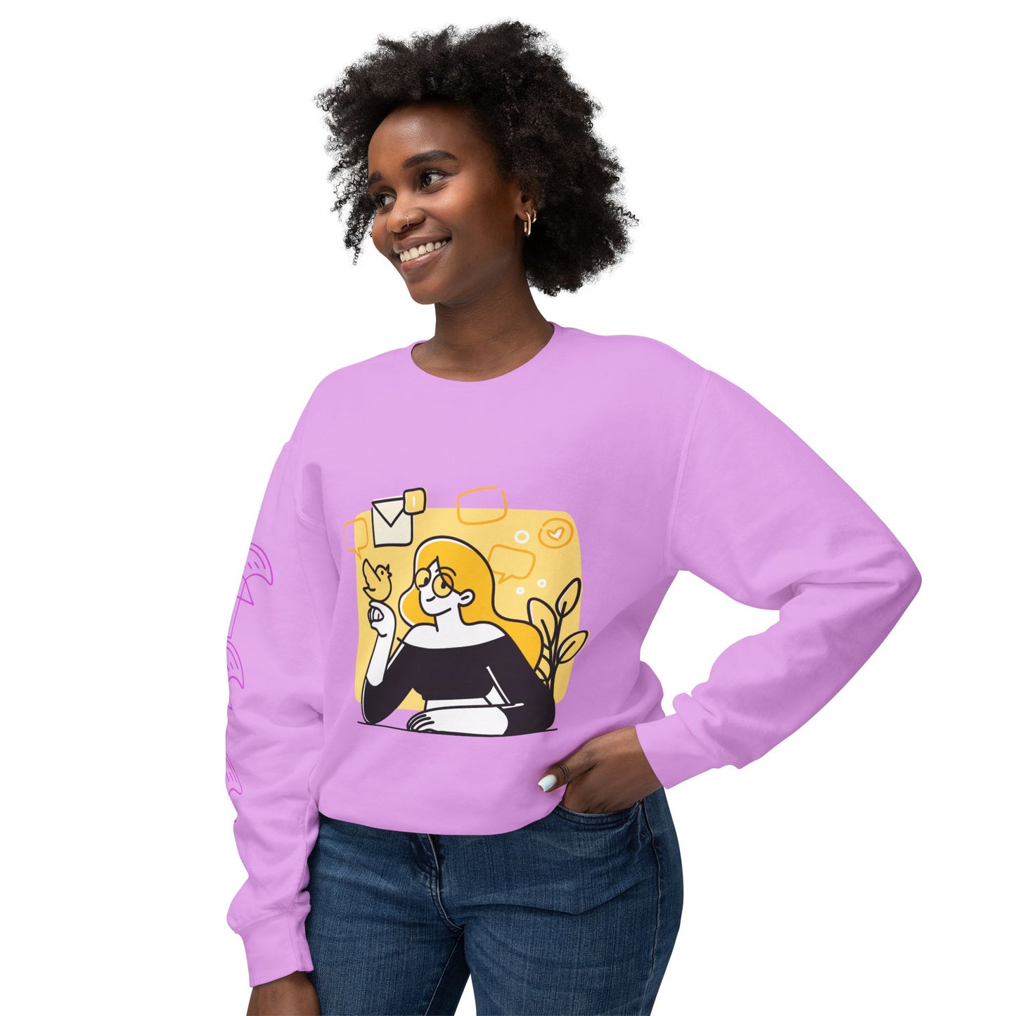 The Social Girl Unisex Lightweight Crewneck Sweatshirt