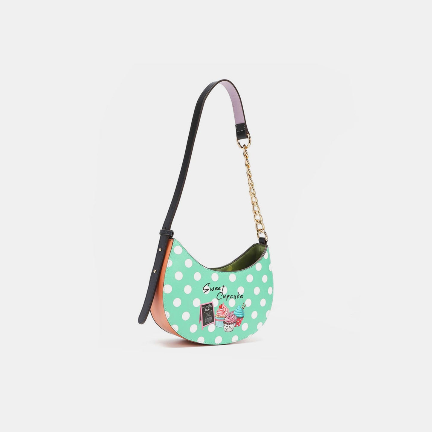 Nicole Lee USA Vegan Chic Leather Polka Dot Shoulder Bag