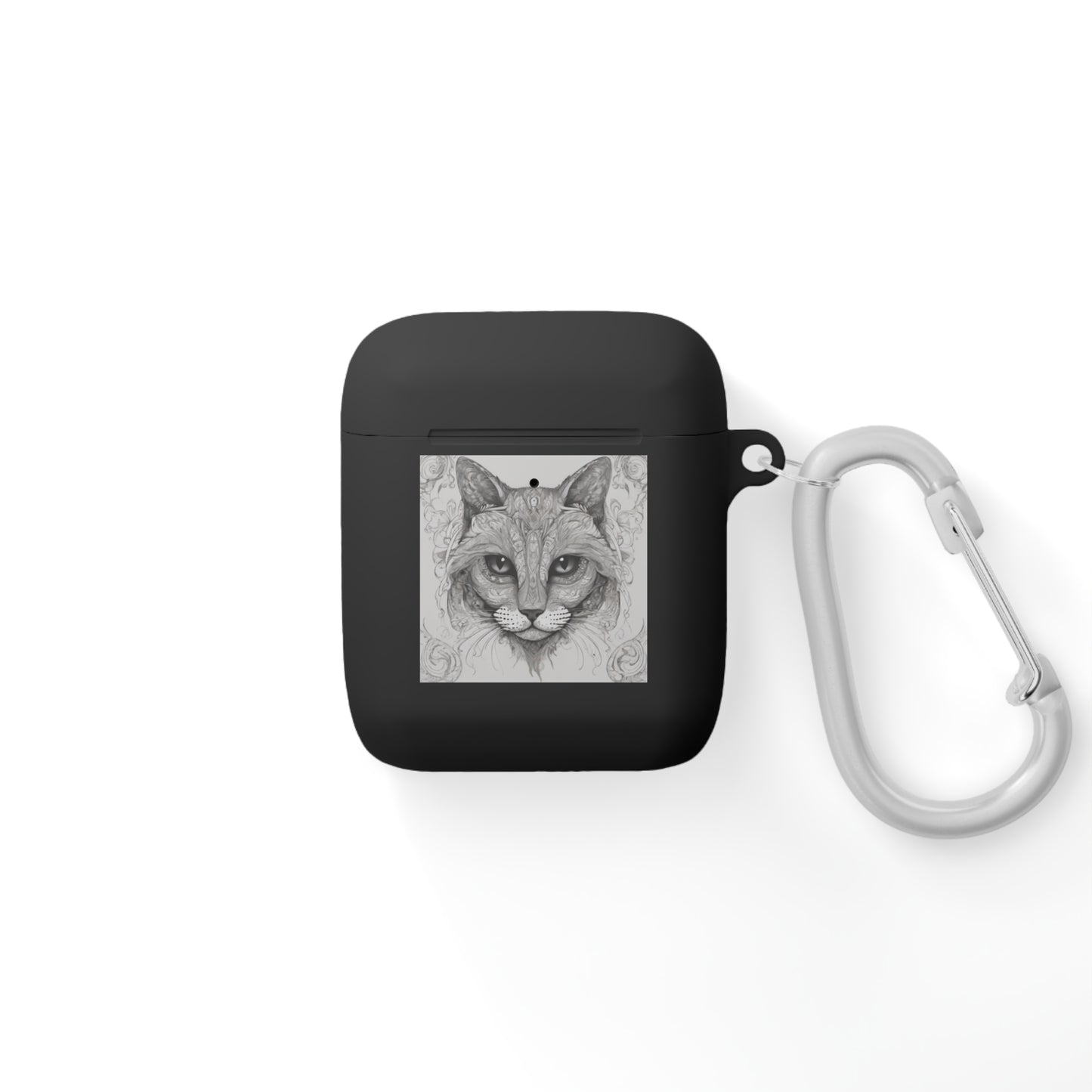 The Cat Black-and-White Print Unisex Travel AirPods and AirPods Pro Case Cover