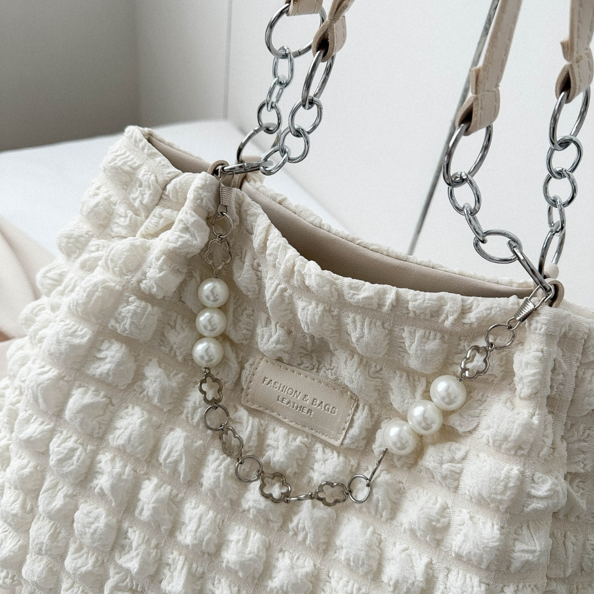 Chic Bubble Textured Tote Bag