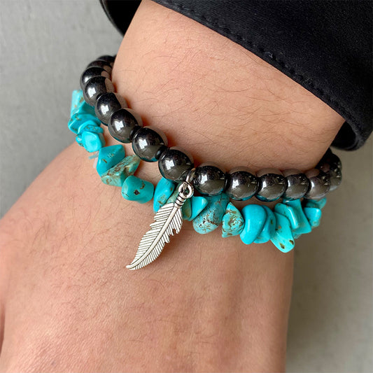 Chic Turquoise Alloy Bracelet