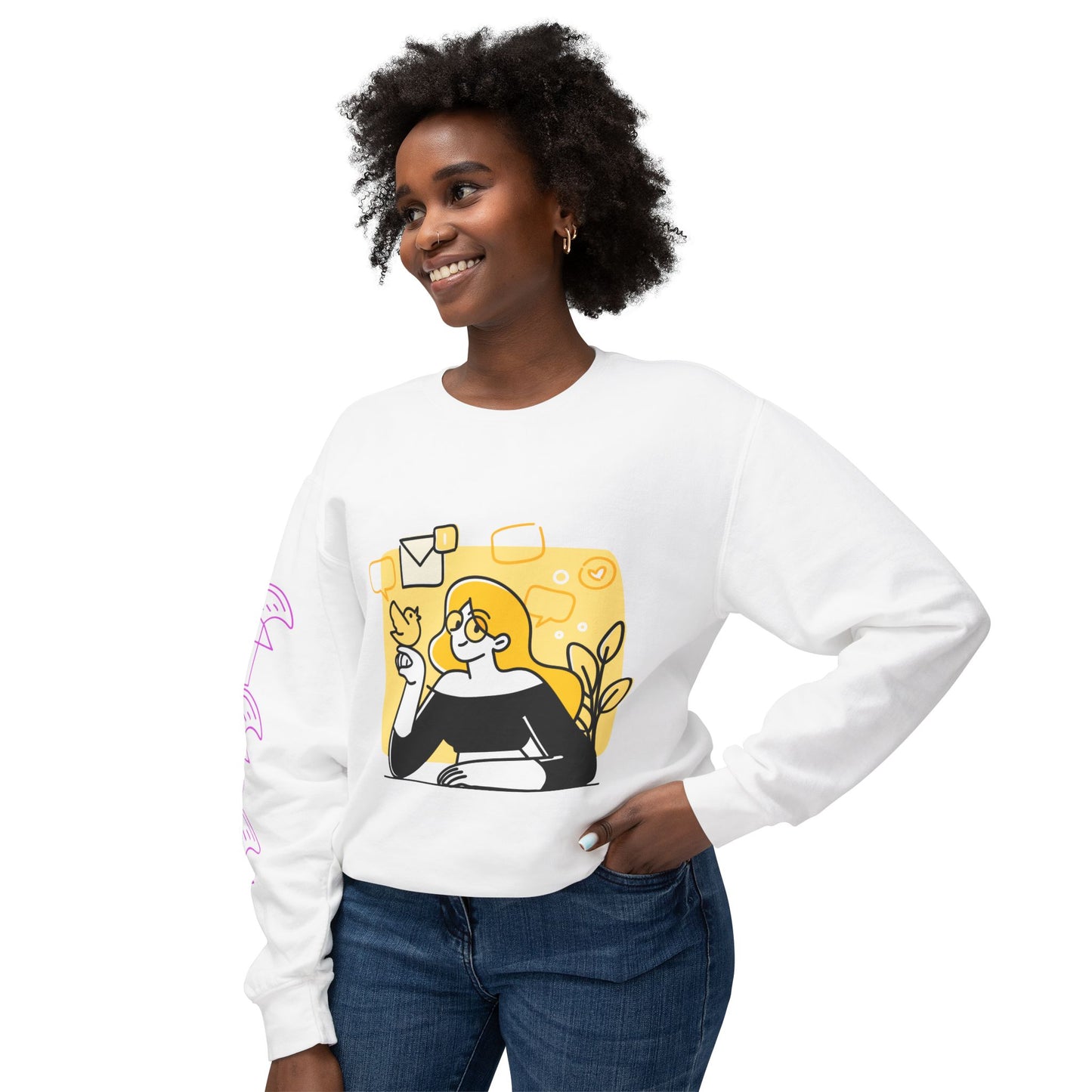 The Social Girl Unisex Lightweight Crewneck Sweatshirt