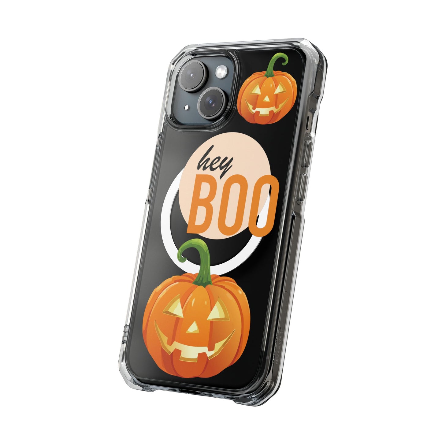 Hey Boo Jack Pumpkin Chic Design Magnetic Clear Impact iPhone Cases