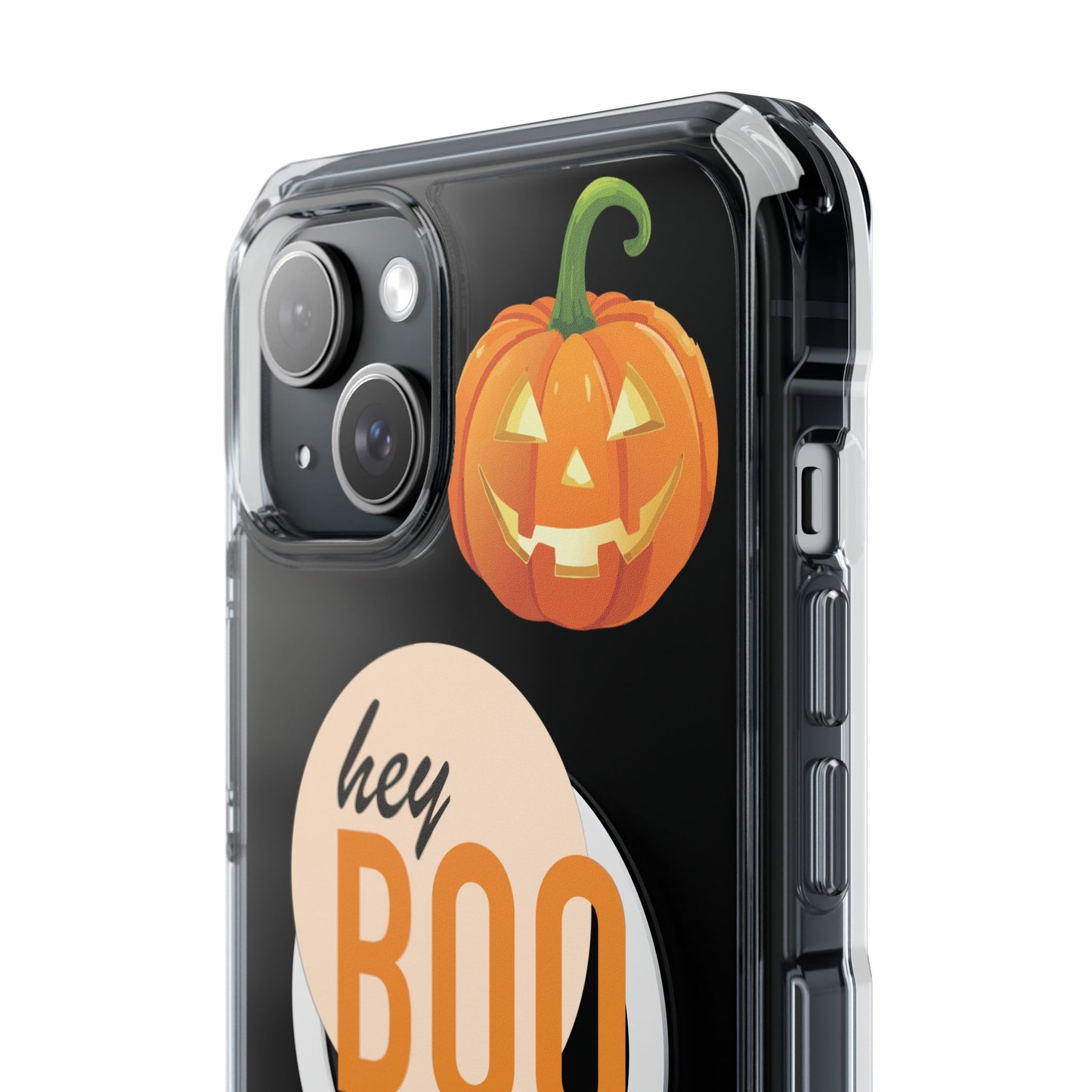 Hey Boo Jack Pumpkin Chic Design Magnetic Clear Impact iPhone Cases