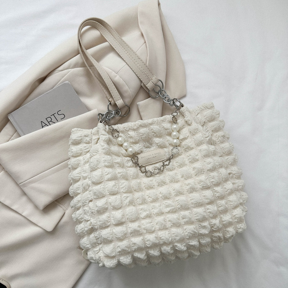 Chic Bubble Textured Tote Bag