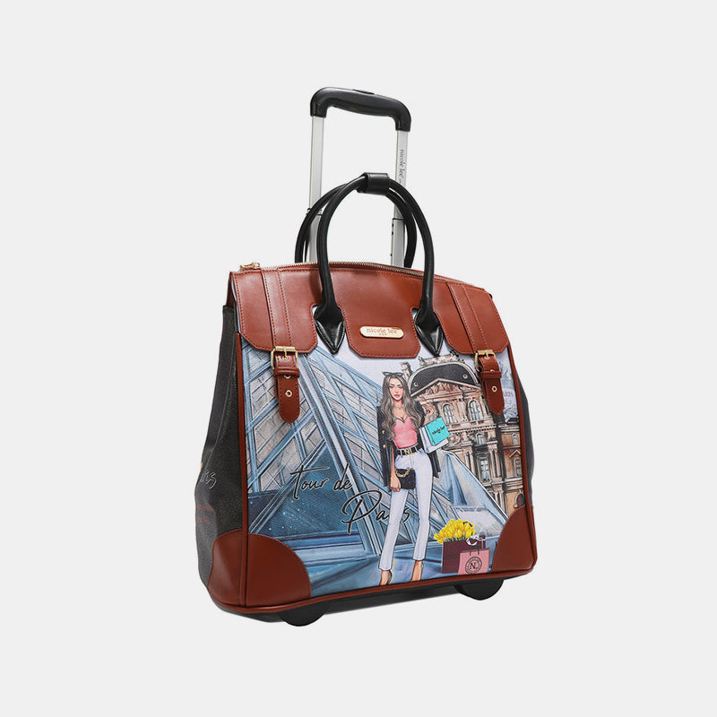 Nicole Lee USA Travel Printed Chic Rolling Tote Bag