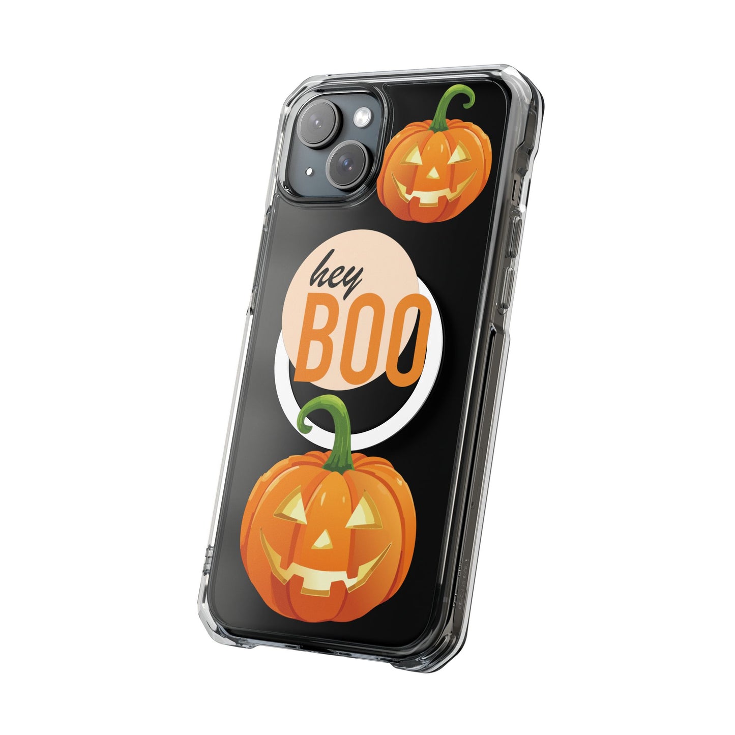 Hey Boo Jack Pumpkin Chic Design Magnetic Clear Impact iPhone Cases