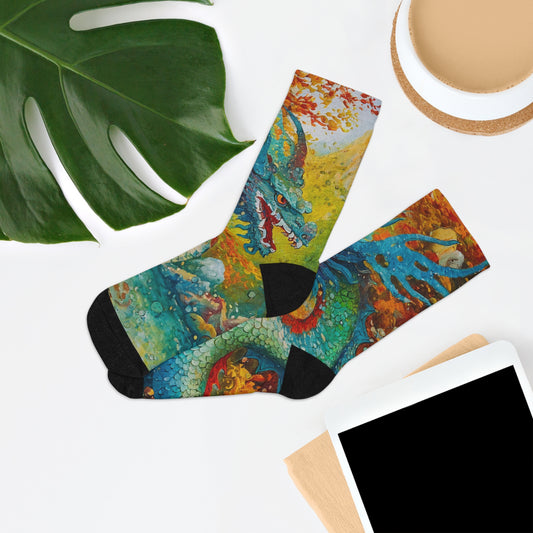 Recycled Poly Socks "The green dragon"