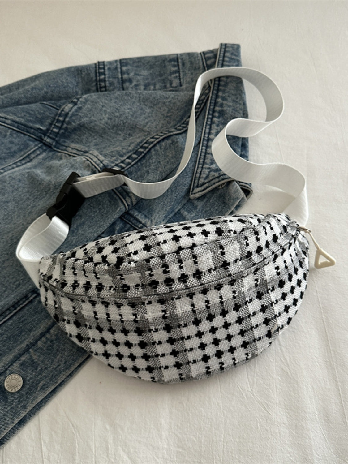 Plaid Wide Strap Unisex Chic Crossbody Bag