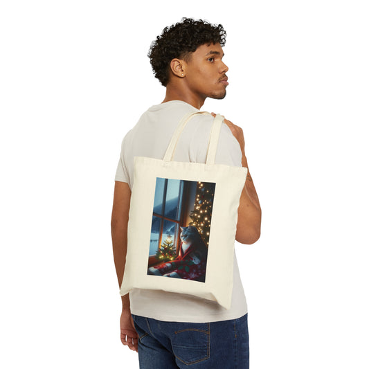 Winter Days Print Christmas Gift Unisex Shopping Travel Cotton Canvas Tote Bag