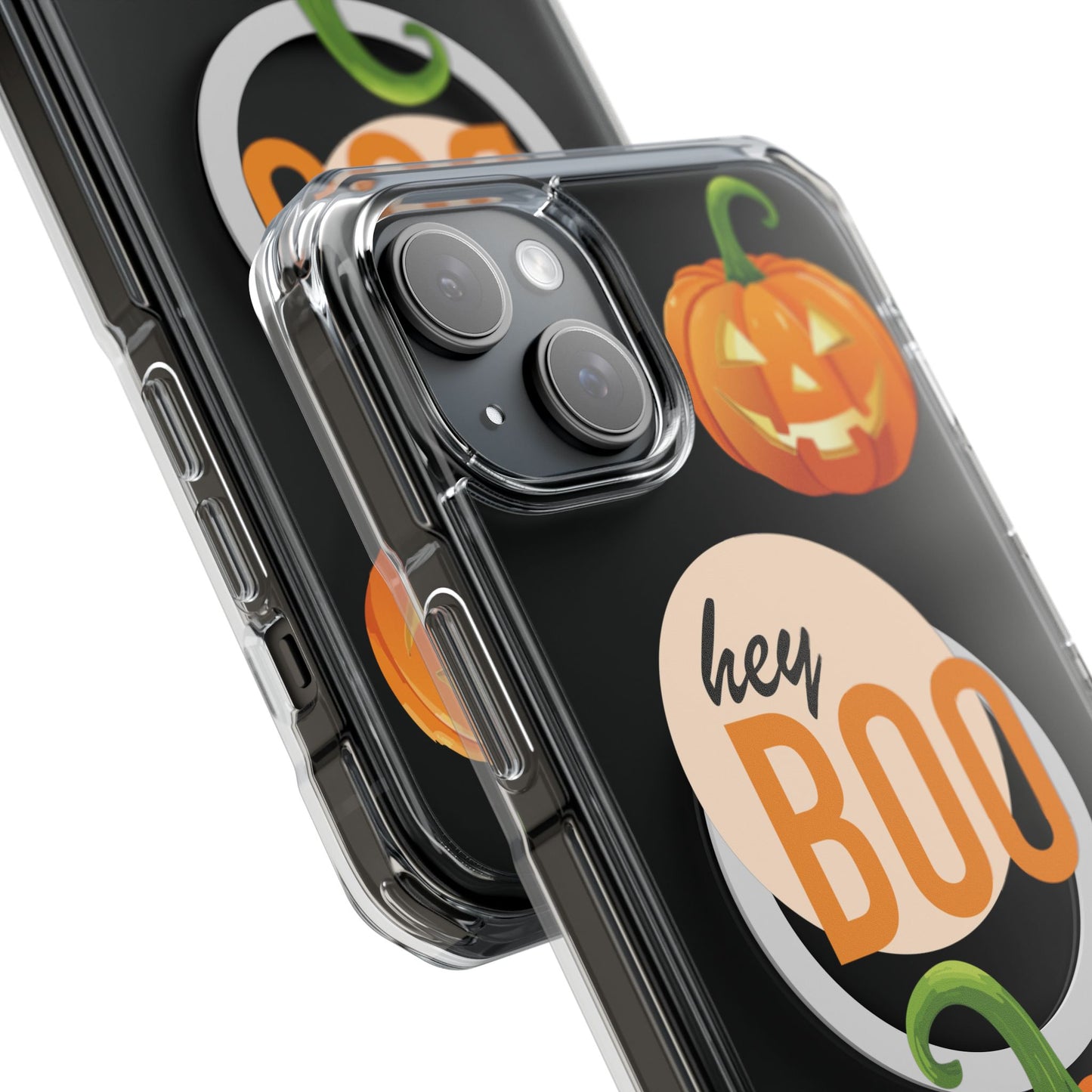 Hey Boo Jack Pumpkin Chic Design Magnetic Clear Impact iPhone Cases