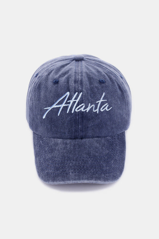 Zenana Washed ATLANTA Embroidered Baseball Cap